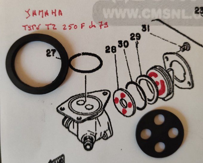  Yamaha TZ 250 F de 79 joints robinet d'essence